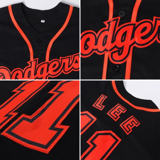 Maillot de baseball authentique noir orange-blanc personnalisé du Texas Maillot de baseball authentique noir orange-blanc personnalisé du Texas