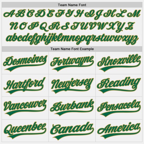 Maillot de baseball Green Old Kelly personnalisé authentique à rayures blanches et dorées Maillot de baseball Green Old Kelly personnalisé authentique à rayures blanches et dorées