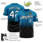 Maillot de baseball personnalisé tendance, authentique, bleu, blanc et noir, motif panthère délavé Maillot de baseball personnalisé tendance, authentique, bleu, blanc et noir, motif panthère délavé