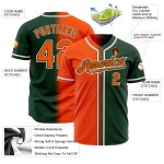 Maillot de baseball personnalisé dégradé orange-blanc authentique mode vert Maillot de baseball personnalisé dégradé orange-blanc authentique mode vert