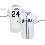 Maillot de baseball blanc personnalisé bleu marine Maillot de baseball blanc personnalisé bleu marine