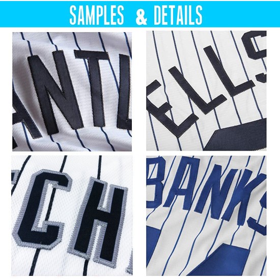 Maillot de baseball blanc authentique à rayures fines, rouge et blanc Maillot de baseball blanc authentique à rayures fines, rouge et blanc