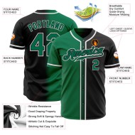 Maillot de baseball authentique et personnalisé dégradé vert Kelly, blanc et noir Maillot de baseball authentique et personnalisé dégradé vert Kelly, blanc et noir