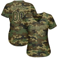 Maillot de baseball authentique avec camouflage olive et crème