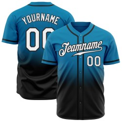 Maillot de baseball personnalisé tendance, authentique, bleu, blanc et noir, motif panthère délavé