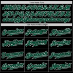 Maillot de baseball authentique et personnalisé dégradé vert Kelly, blanc et noir Maillot de baseball authentique et personnalisé dégradé vert Kelly, blanc et noir