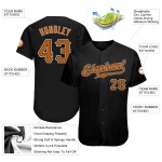 Maillot de baseball authentique noir orange-blanc personnalisé du Texas Maillot de baseball authentique noir orange-blanc personnalisé du Texas