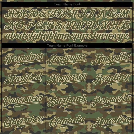 Maillot de baseball authentique avec camouflage olive et crème Maillot de baseball authentique avec camouflage olive et crème