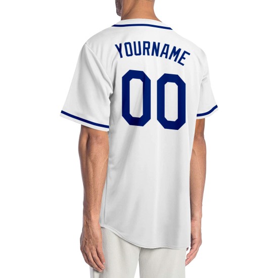 Maillot de baseball blanc royal-rouge personnalisé authentique Maillot de baseball blanc royal-rouge personnalisé authentique