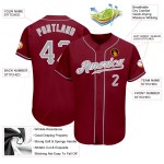 Maillot de baseball personnalisé authentique gris cramoisi et blanc Maillot de baseball personnalisé authentique gris cramoisi et blanc