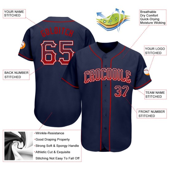 Maillot de baseball rouge-blanc bleu marine Drift personnalisé authentique mode Maillot de baseball rouge-blanc bleu marine Drift personnalisé authentique mode