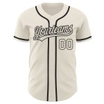 Maillot de baseball personnalisé authentique crème-noir crème Maillot de baseball personnalisé authentique crème-noir crème