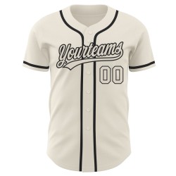 Maillot de baseball personnalisé authentique crème-noir crème