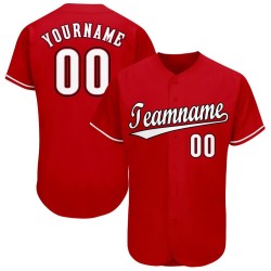 Maillot de baseball rouge personnalisé blanc-noir