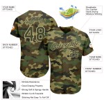 Maillot de baseball authentique avec camouflage olive et crème Maillot de baseball authentique avec camouflage olive et crème