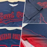 Maillot de baseball personnalisé City Fade Edition bleu marine 3D Washington Authentic Red Maillot de baseball personnalisé City Fade Edition bleu marine 3D Washington Authentic Red