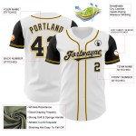 Maillot de baseball deux pièces noir et or, ton blanc, personnalisé, authentique Maillot de baseball deux pièces noir et or, ton blanc, personnalisé, authentique