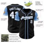 Maillot de baseball authentique Tone Custom Two bleu, blanc et noir clair Maillot de baseball authentique Tone Custom Two bleu, blanc et noir clair