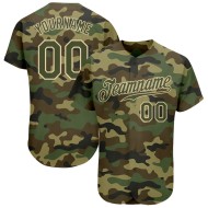 Maillot de baseball authentique avec camouflage olive et crème