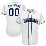 Maillot de baseball blanc personnalisé bleu marine Maillot de baseball blanc personnalisé bleu marine