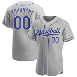 Maillot de baseball personnalisé Royal-White Authentic Grey