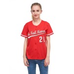 Maillot de baseball rouge personnalisé blanc-noir Maillot de baseball rouge personnalisé blanc-noir