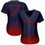 Maillot de baseball personnalisé City Fade Edition bleu marine 3D Washington Authentic Red Maillot de baseball personnalisé City Fade Edition bleu marine 3D Washington Authentic Red