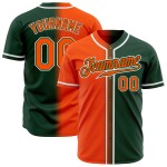 Maillot de baseball personnalisé dégradé orange-blanc authentique mode vert Maillot de baseball personnalisé dégradé orange-blanc authentique mode vert