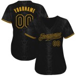 Maillot de baseball 3D en peau de serpent noir, personnalisé et authentique, design noir et or Maillot de baseball 3D en peau de serpent noir, personnalisé et authentique, design noir et or