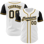 Maillot de baseball deux pièces noir et or, ton blanc, personnalisé, authentique Maillot de baseball deux pièces noir et or, ton blanc, personnalisé, authentique