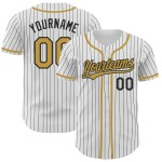 Maillot de baseball doré noir à rayures blanches, ancien et authentique Maillot de baseball doré noir à rayures blanches, ancien et authentique