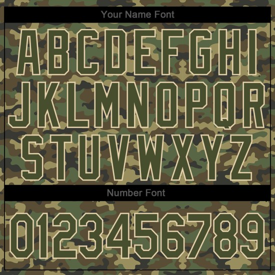 Maillot de baseball authentique avec camouflage olive et crème Maillot de baseball authentique avec camouflage olive et crème