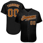 Maillot de baseball authentique noir orange-blanc personnalisé du Texas Maillot de baseball authentique noir orange-blanc personnalisé du Texas