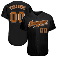Maillot de baseball authentique noir orange-blanc personnalisé du Texas